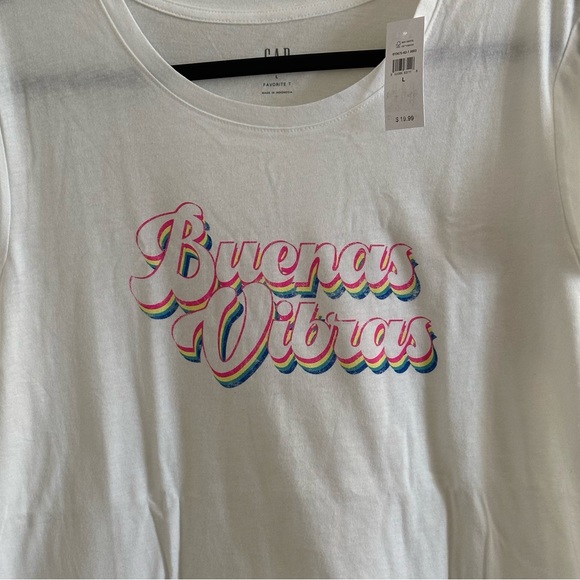 NWT Gap “Buenas Vibras” Good Vibes T-shirt Size Large - Picture 4 of 5